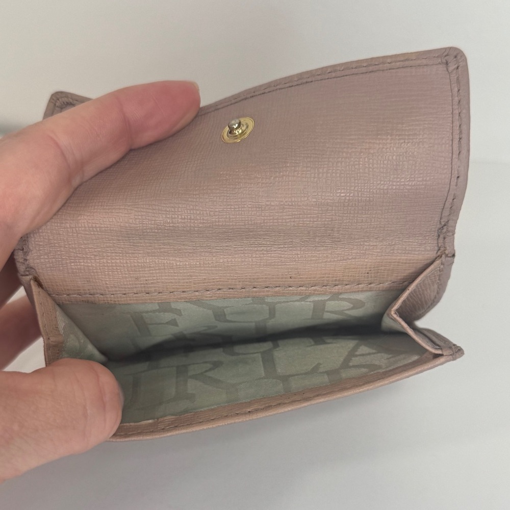Furla Pink Leather Compact Wallet – Snap Closure, Coin Pocket, Trifold - Picture 6 of 10